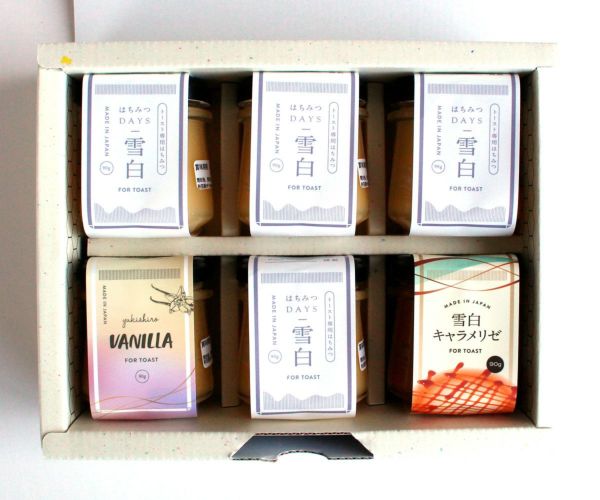 はちみつDAYSギフトセット(雪白90g×4本,バニラ,キャラメリゼ)