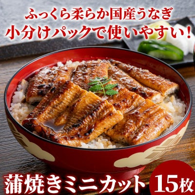国産うなぎ蒲焼ミニカット 15パックセット 簡易箱