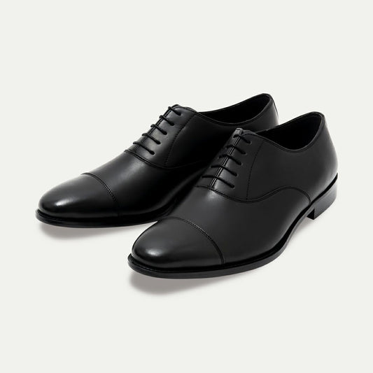 【撥水牛本革】ビジネスシューズ(ストレートチップ・内羽根式・ラバーソール)