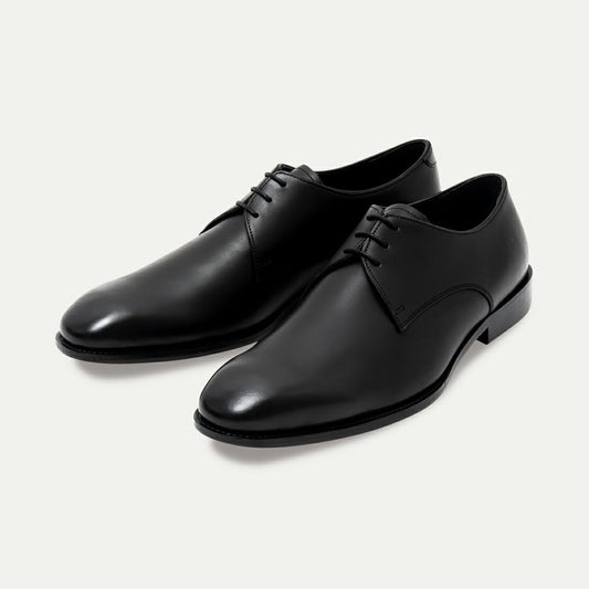 【撥水牛本革】ビジネスシューズ(プレーントゥ・外羽根式・ラバーソール)