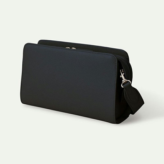 【撥水牛本革】ボックスショルダーバッグ