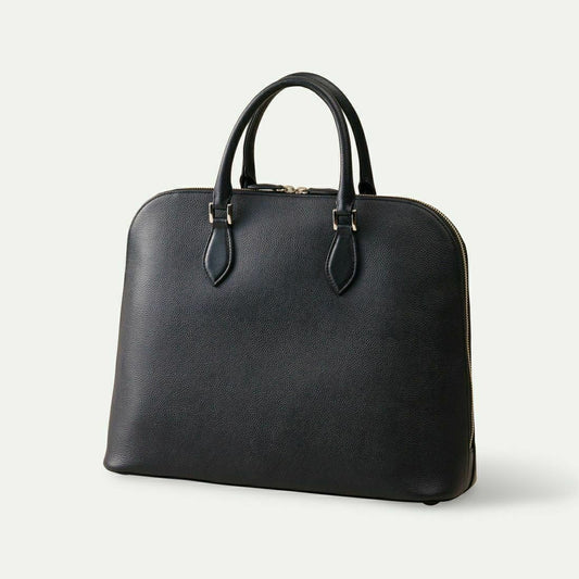 【撥水牛本革】ラウンドビジネスバッグ