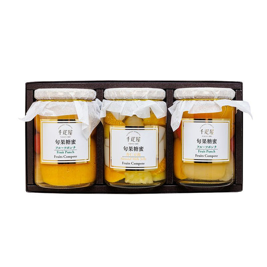 杏仁豆腐(1本)&フルーツコンポート(フルーツポンチ、白桃)