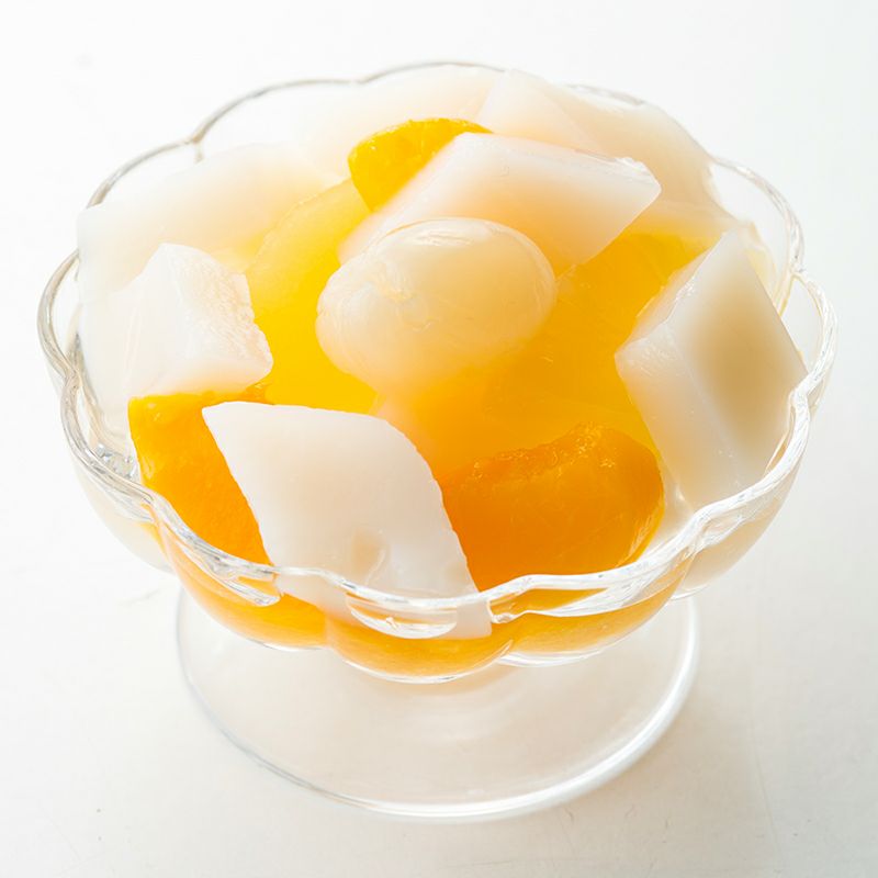 杏仁豆腐(1本)&フルーツコンポート(フルーツポンチ、白桃)