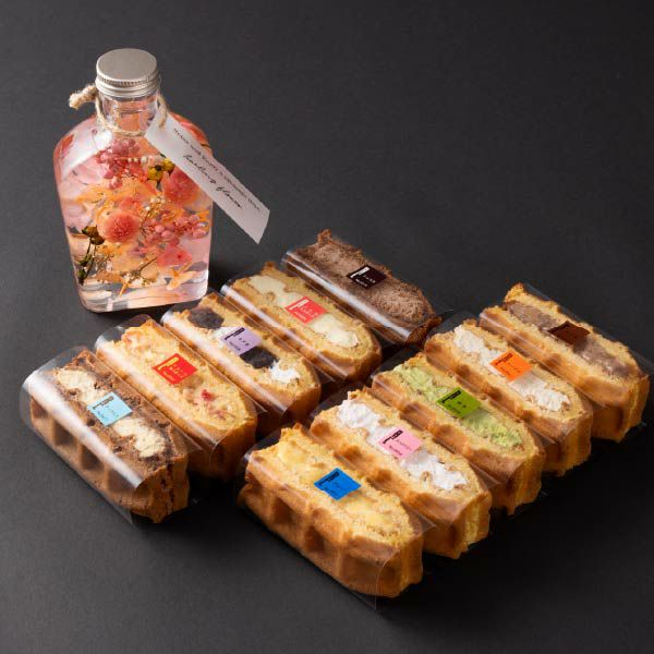 ハーバリウム&ワッフルケーキ10種セット(ピンク)