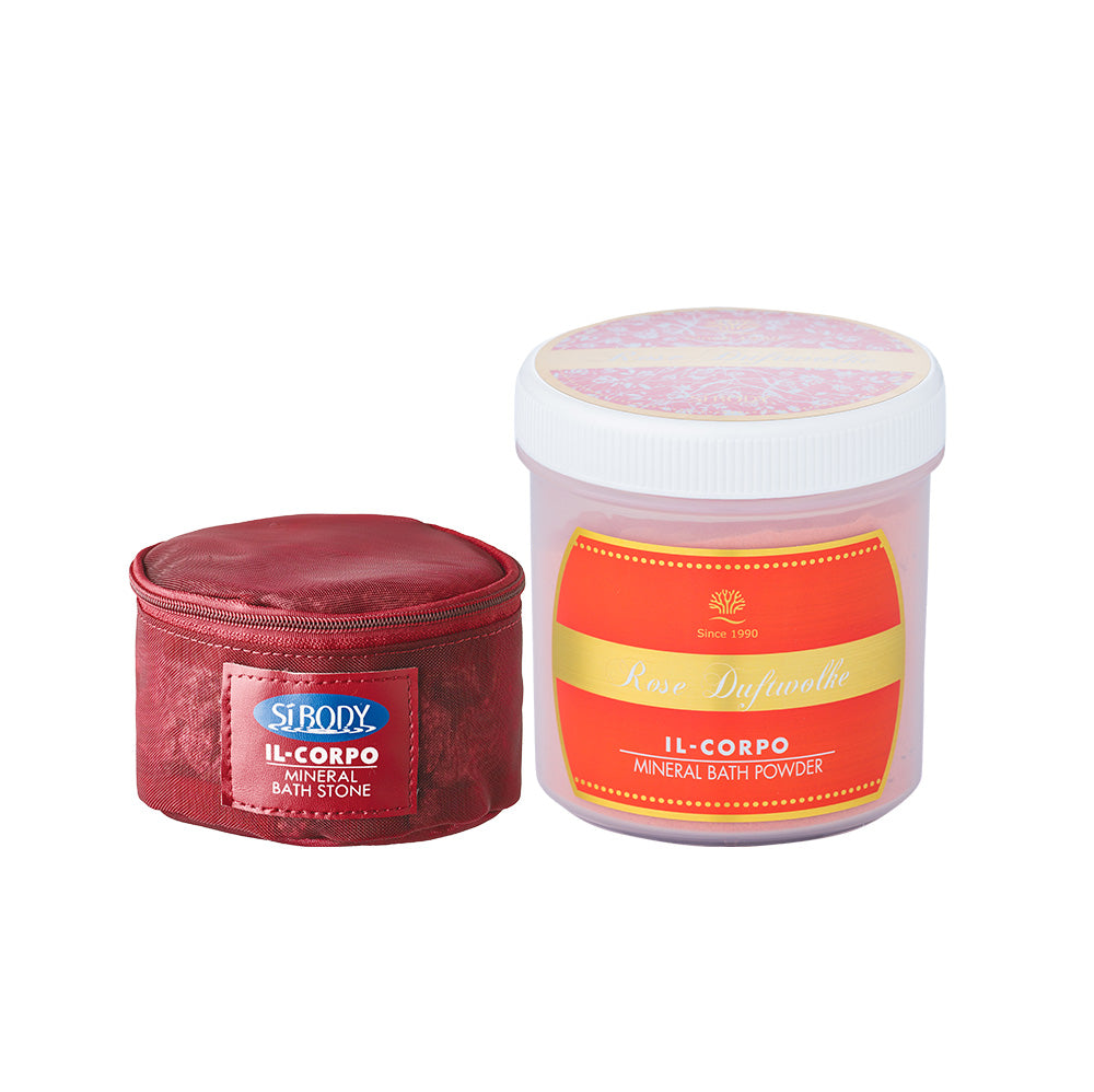 イルコルポ|ミネラルバスパウダー(ローズドゥフトボルケ)&ミネラルバスストーンセット