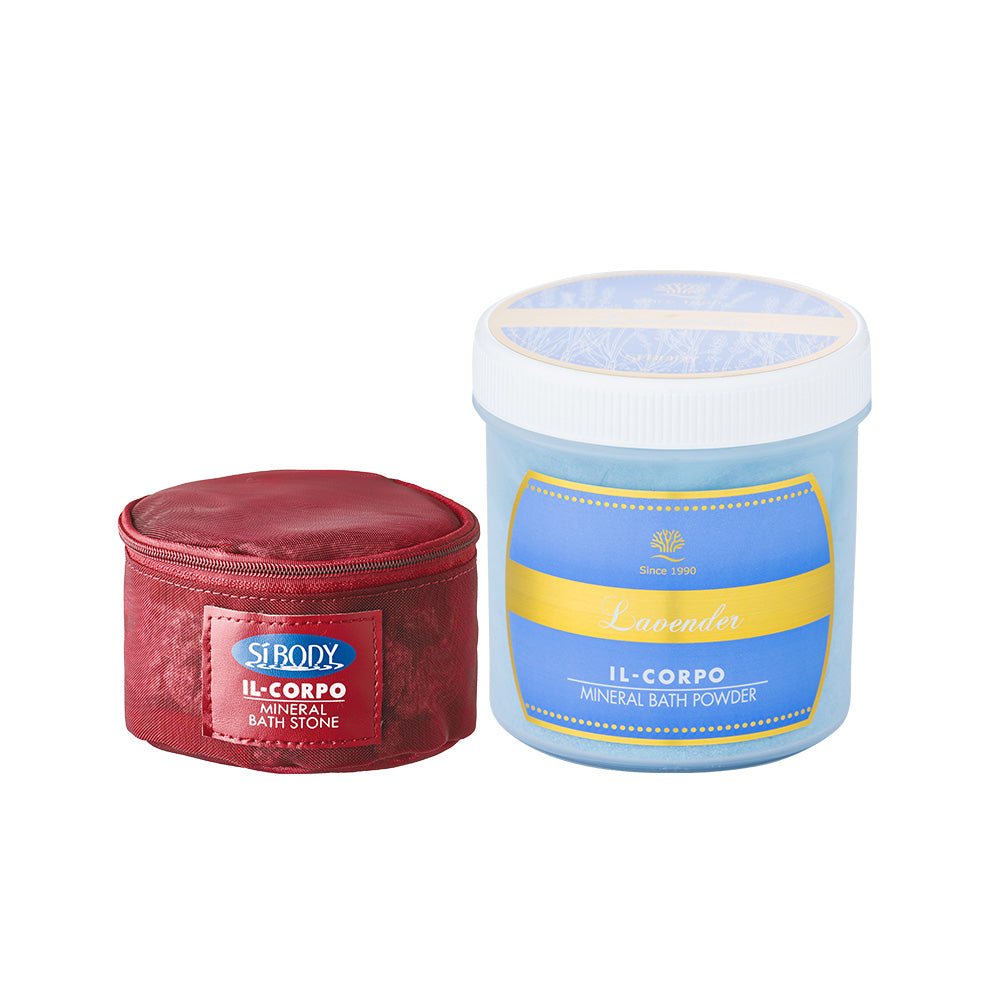 イルコルポ|ミネラルバスパウダー(ラベンダー)&ミネラルバスストーンセット