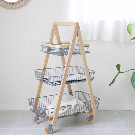 リヴ キャリーバスケットワゴンM グレー