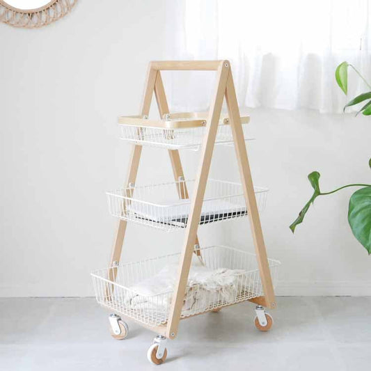 リヴ キャリーバスケットワゴンM ホワイト