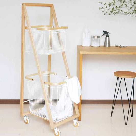 リヴ キャリーバスケットワゴンL ホワイト