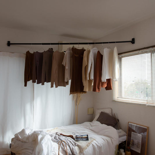 cupen ピン固定室内物干し ブラック