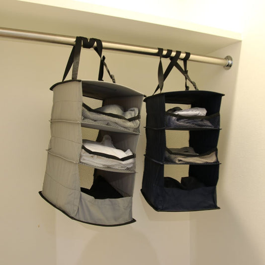 【kurasso】クローゼットに吊り下げられるシェルフ型バッグ