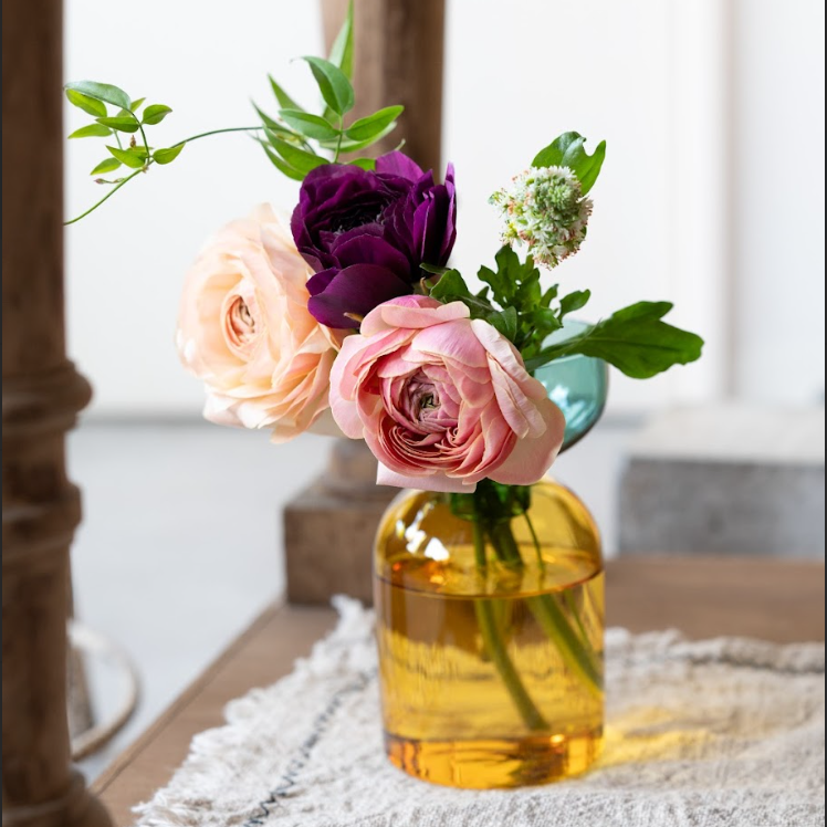 【amabro】TWO TONE VASE-Circle Green×yellow