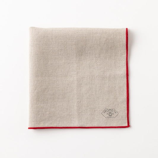 AKOMEYA TOKYO/ 2年使ったらさらに良さがわかるハンカチ ベージュ×レッド