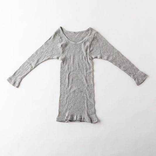 AKOMEYA TOKYO/ オーガニックコットンリブ 8分丈インナー グレー