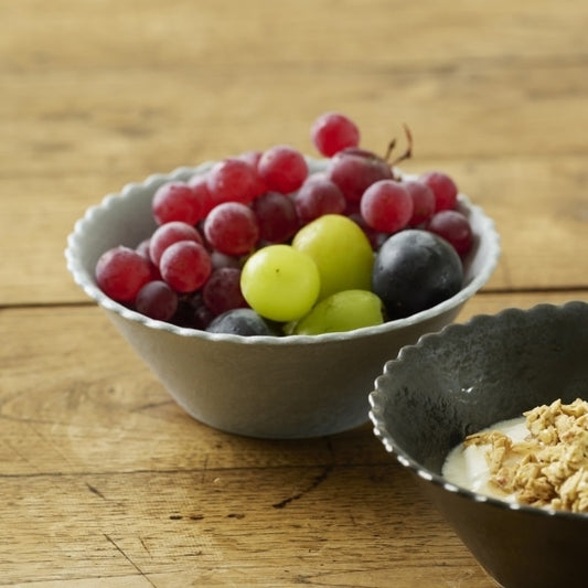 AKOMEYA TOKYO/ 渕波ボウル 吹釉グレー彩 M