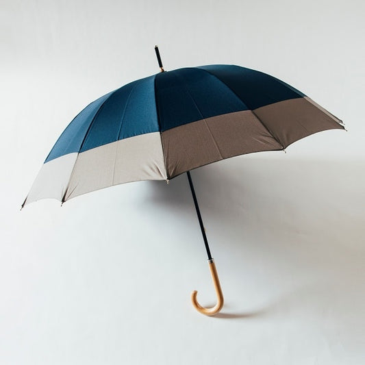 AKOMEYA TOKYO/ バイカラー長傘グラスファイバー12本骨 ネイビー