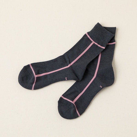 AKOMEYA TOKYO/ CHICSTOCKS LINE グレー×ピンク S