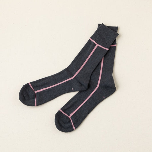 AKOMEYA TOKYO/ CHICSTOCKS LINE グレー×ピンク L