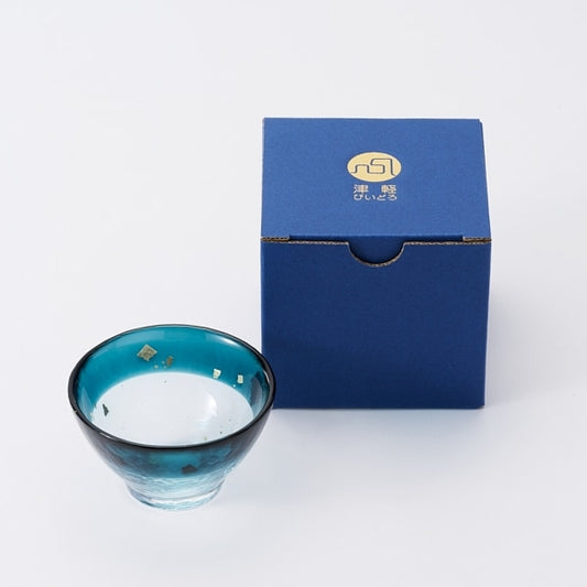 AKOMEYA TOKYO/ 津軽びいどろ 盃 金彩スモーク トップブルー