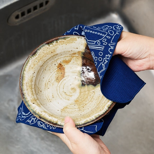 AKOMEYA TOKYO/ 極細繊維食器用クロス小判 ネイビー