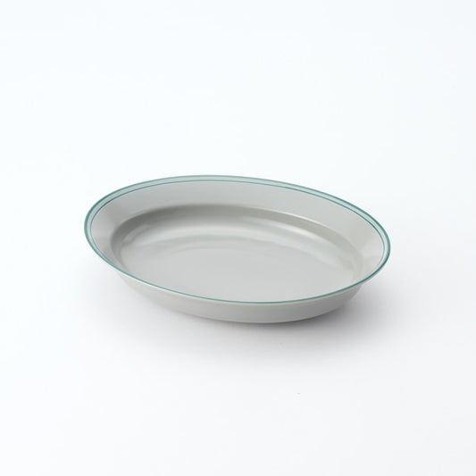 AKOMEYA TOKYO/ リムオーバル 深皿 グレー×ネイビー