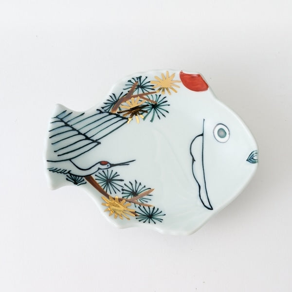 AKOMEYA TOKYO/ 有田焼 招福鯛小皿 鶴松