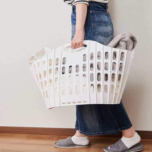 【清水産業】折りたためるランドリーバスケット