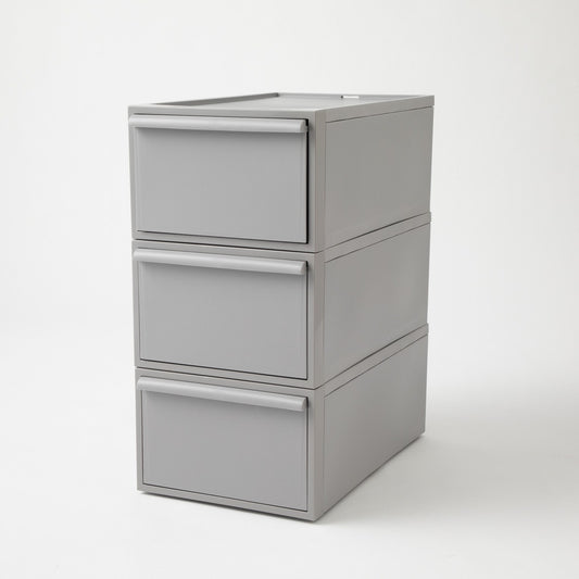 【Like-it】クローゼットシステム 引出し(M) 3個組 グレー