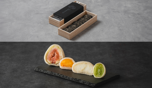 黒胡麻砂利餅&フルーツ大福(4個入り)