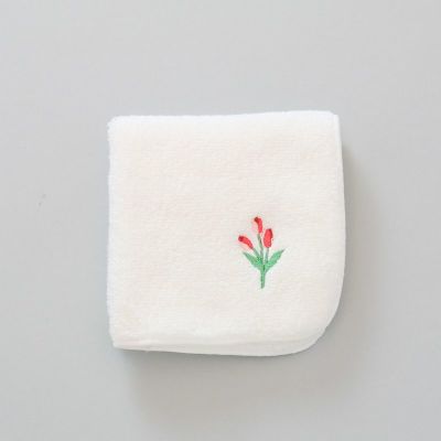 シーズン刺繍タオルハンカチ　チューリップ