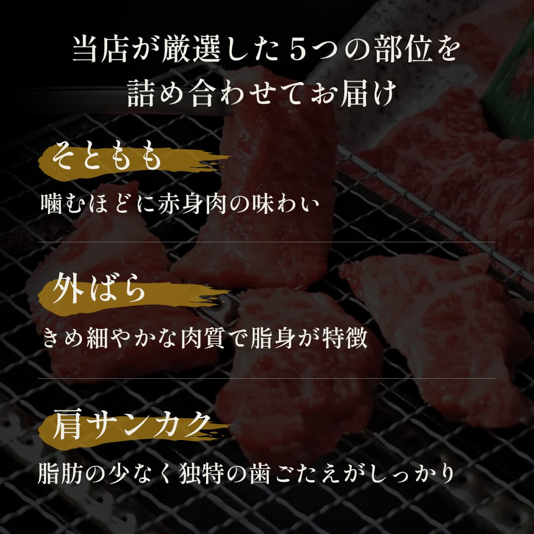 鳥取和牛 焼肉希少部位5種食べ比べ420g