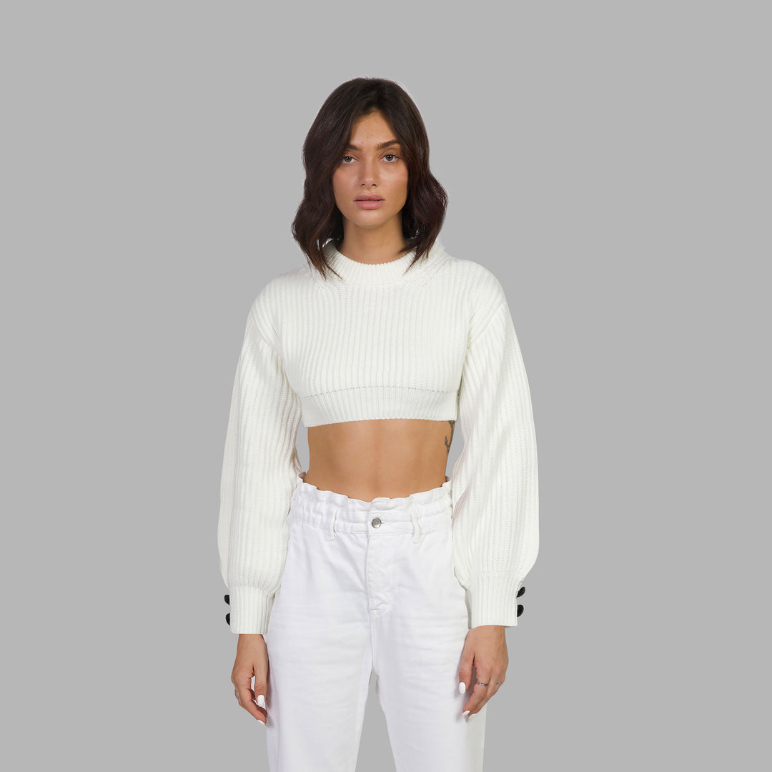 SUPER CROPPED SWEATER（white / S）