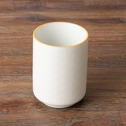 AKOMEYA TOKYO/ 美濃焼晋山窯 和紙染 湯呑 麻の葉