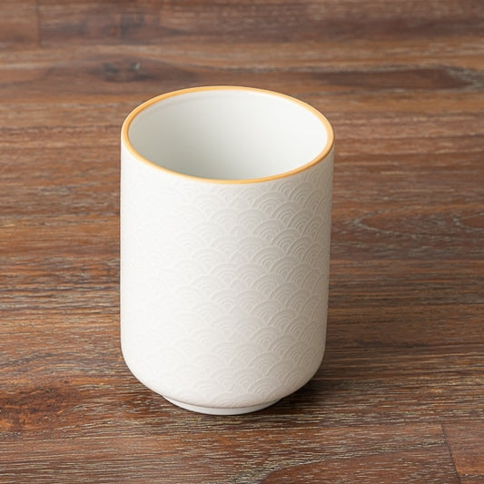 AKOMEYA TOKYO/ 美濃焼晋山窯 和紙染 湯呑 青海波