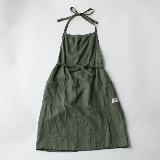 AKOMEYA TOKYO/ フレンチリネンエプロン カーキ