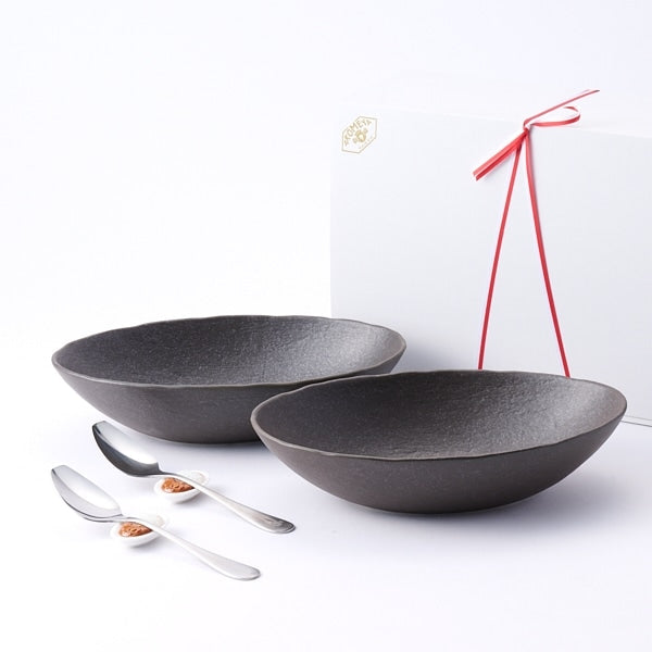 AKOMEYA TOKYO/ 美濃焼カレー皿&カレースプーン ペアセット