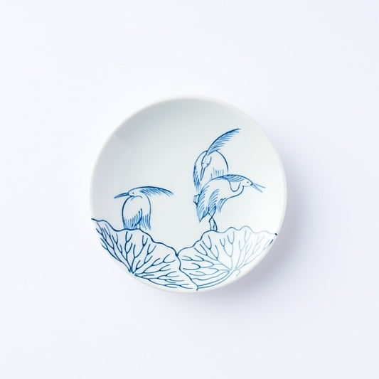 AKOMEYA TOKYO/ 鍋島小紋 染付小皿 鷺絵