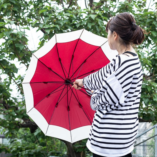 AKOMEYA TOKYO/ バイカラー長傘グラスファイバー１２本骨 レッド