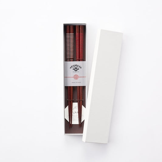 AKOMEYA TOKYO/ 江戸唐木箸 八角糸巻 紅白ギフト箸