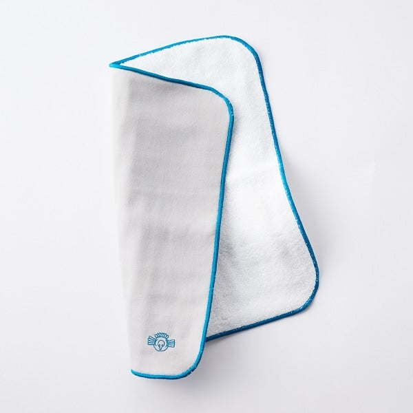 AKOMEYA TOKYO/ 釜もみガーゼパイルハンカチタオル グレー×ブルー