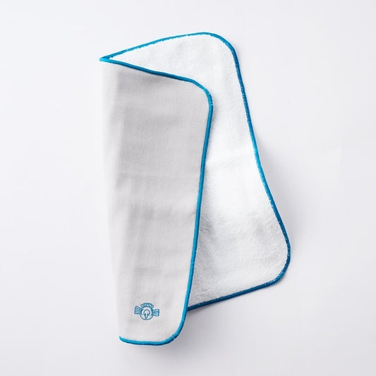 AKOMEYA TOKYO/ 釜もみガーゼパイルハンカチタオル グレー×ブルー