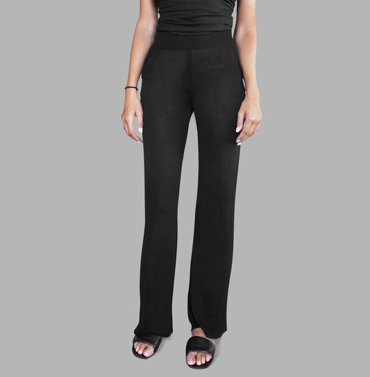 HIGH WAISTED WIDE PANTS | CASHMERE + WOOL（black / XS）