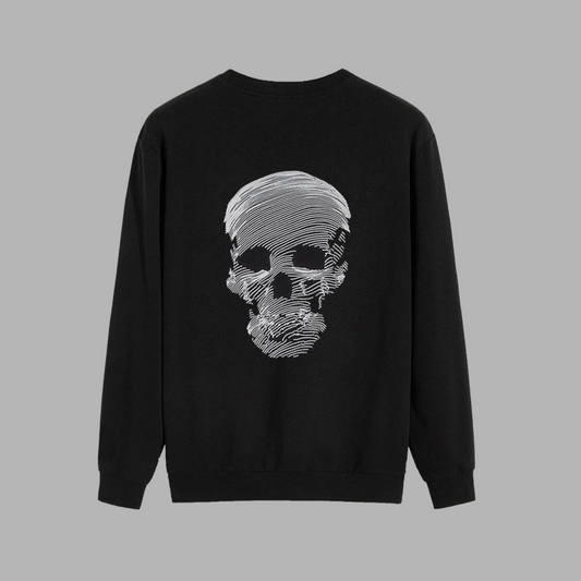 SKULL SWEATSHIRTS | TERRY COTTON（black / XXS）