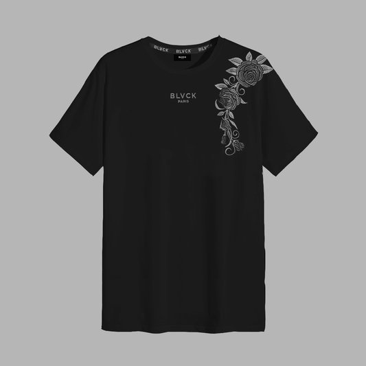 SHOULDER ROMANCE TEE | TERRY COTTON（black / S）