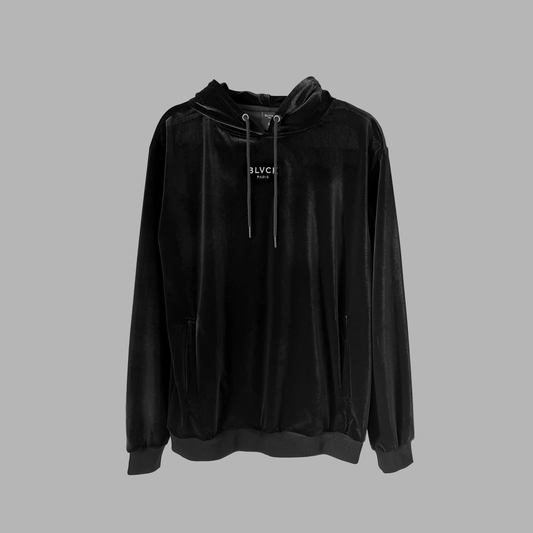 VELVET HOODIE | POLYESTER + SPANDEX（black / XXS）