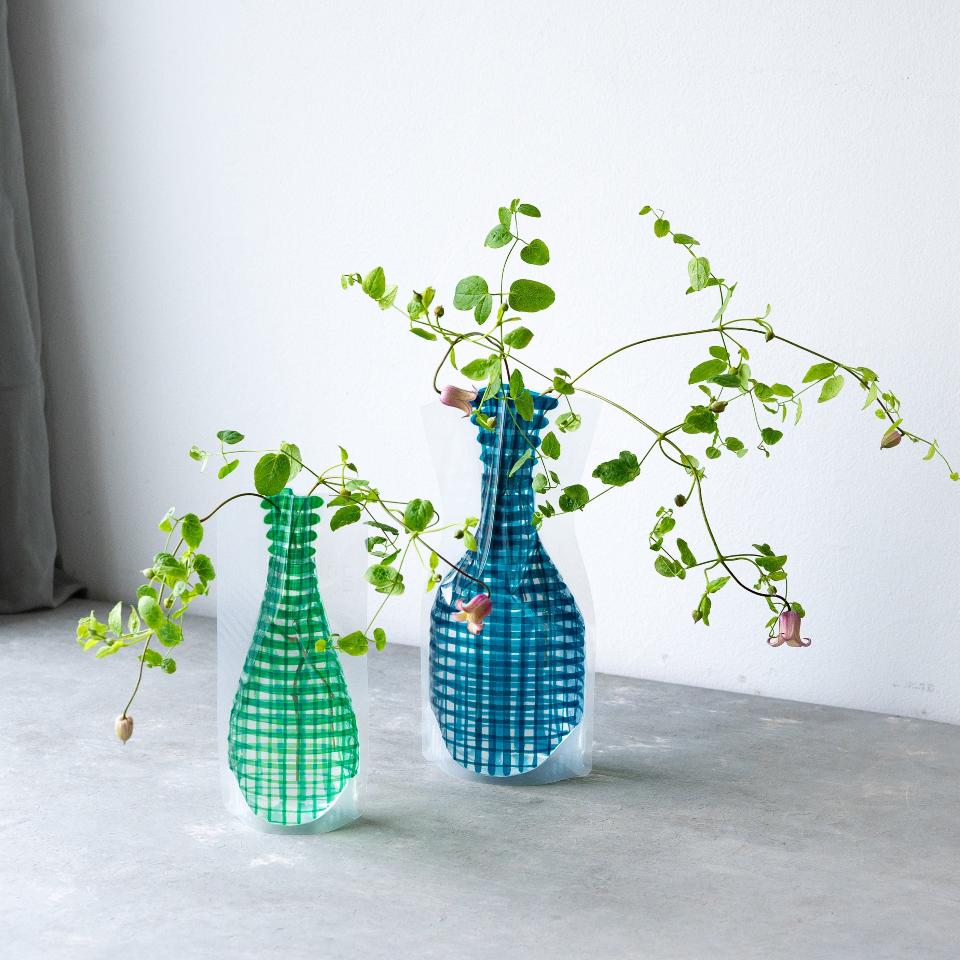 フラワーベース D-BROS blue&green GRID
