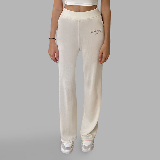 BRANDED WIDE PANTS | CASHMERE + WOOL（white / XXS）